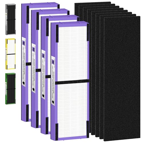 Image of FLT4850PT HEPA Filter B Pet Replacement Compatible with G-Guardian Air Purifier AC4825 AC4825E AC4850PT AC4300 AC4800 AC4900 AC4850,4 H13 True HEPA Filters & 8 Activated Carbon Pre-Filters,#FLT4825