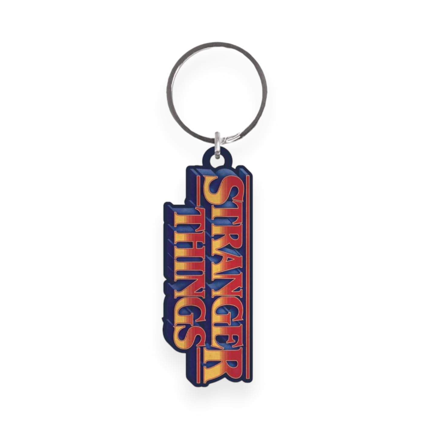 Pyramid International Unisex Red Stranger Things S5 Retro Logo Keyring Metal Keychain Fob