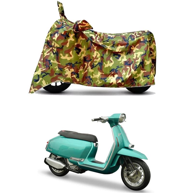 Image of Waterproof 100% PVC Coated Bike Scooty Two Wheeler Body Cover Compatible for Lambretta G-Special /UV-Rays /Heat Protection /Birds Dropping /Scratchproof /Dust Proof [6X6 Jungle Print]