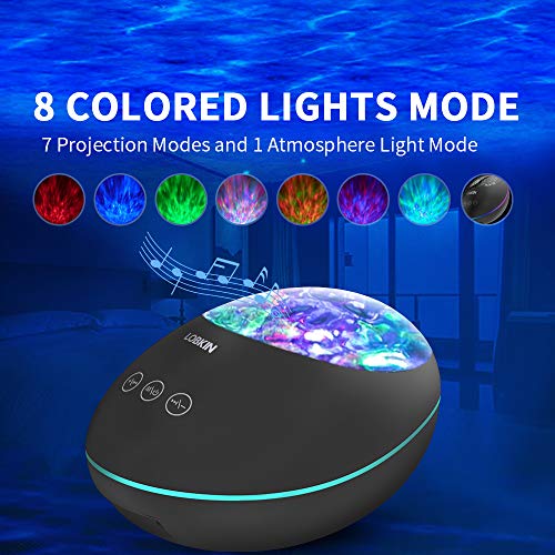 Lobkin Night Light Projector Ocean Wave Led Rotate Sky Remote Nurse Light With Built-In 8 Bluetooth Musics Player Sleeping Baby White Noise Sound Machine For Kids Living Room Decor Children Bedroom #TOP4
