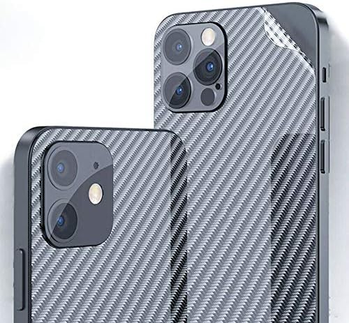 For iPhone 12 Pro Max Back Screen Protector 3D Carbon Fiber Ultra Thin Protective Film-2 packs-Transparent