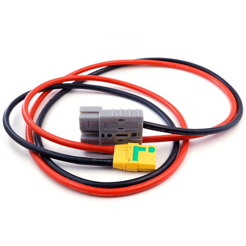 50AMP 600V Battery Adapter Cable 10AWG ADS Plug Connector to XT90S Female Cable 33inch (100CM XT90 Female)