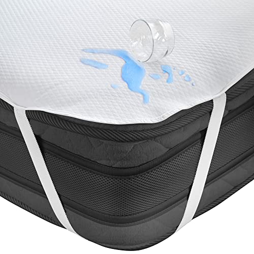 Komfortec 180x200 cm Alèse Imperméable, Protège Matelas, Silencieux et Respirant, Anti-Acarien, Hypo-Allergénique, Blanc