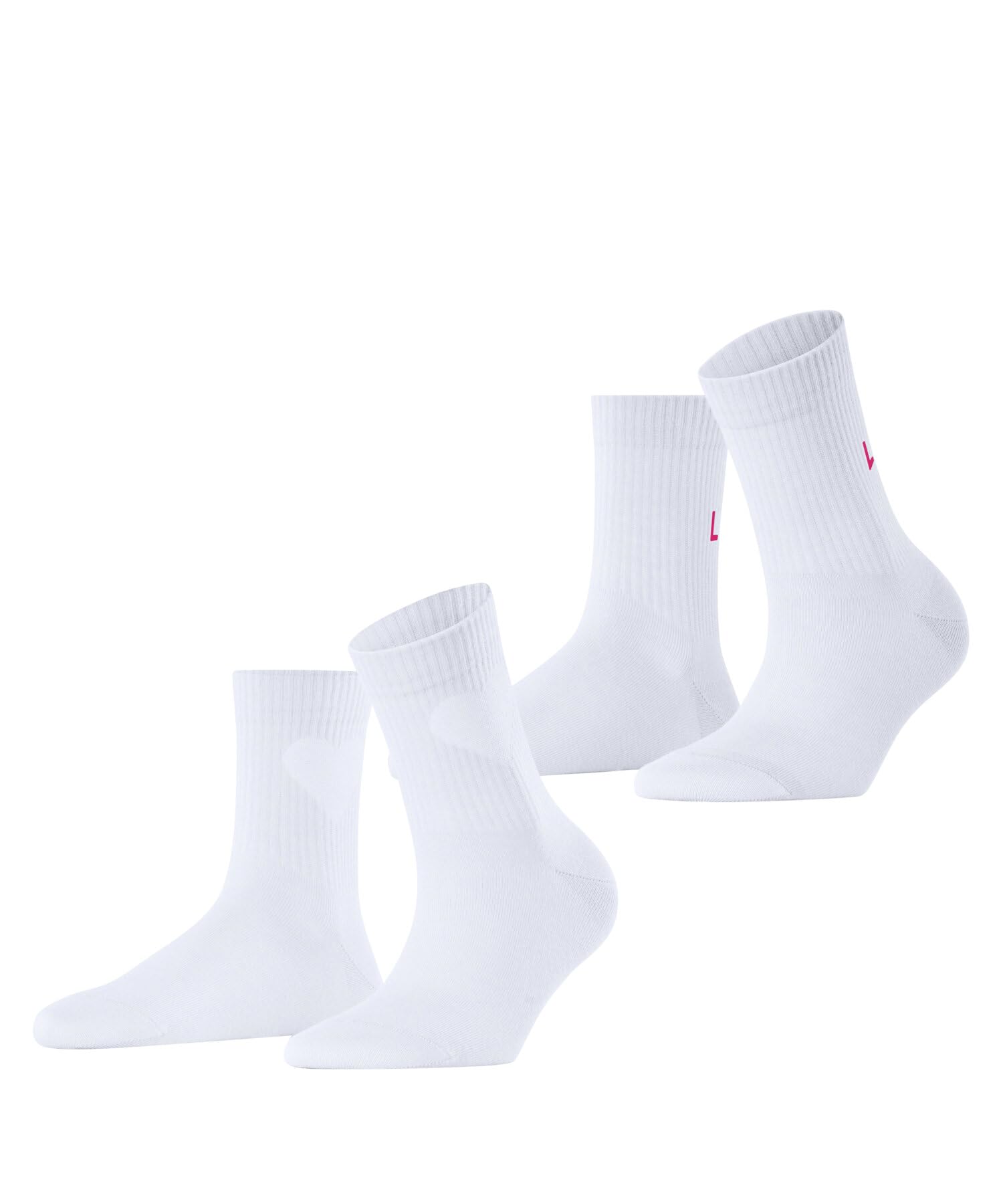 ESPRIT Women's Heart & Love Multipack W Sso Cotton Patterned 2 Pairs Socks, White 2000, 5.5-8