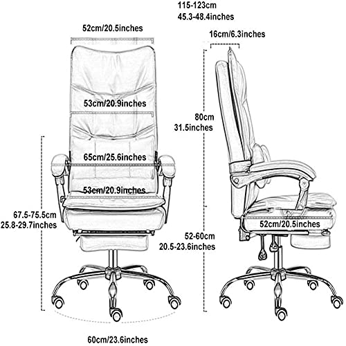 HHII Ergonomic Chair Computer Chairs with Backrest Executive Chair Leather Liftable Pc Chair Office Pink Gaming Chairs with Footrest Adjustable Angle 90° 150° Girl Gift - Afbeelding 8