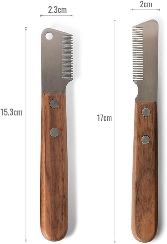 Pet Brush Dog Hair Removal Comb Professional Pet Fur Trimming Dematting Brush Cat Grooming Tool Handle Stripping Knife Dog Supplies Pet Brushes, Medium, Natural