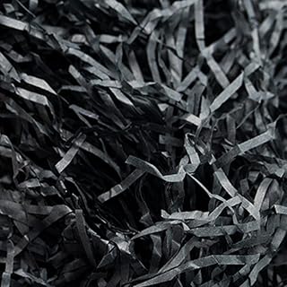 100 Grams Raffia Gift Filler Paper Shreds, Grass Craft Shredded Tissue for Basket Filling, Gift Decoration Gift Box Filling DIY Gift Packaging and Party Supplies Accessories (Black)