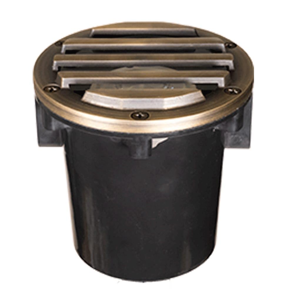 VOLT 12V 3-in-1 Waterproof IP68 Outdoor in-Grade Light with Brass Grated Top (Bronze) for Path, Garden, Deck, Yard or Pond Low Voltage Landscape Lighting