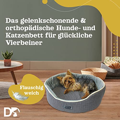Dear Darling DD-05GR Luxus Hundebett Katzenbett Anthrazit Korb Memoryschaum Matratze (L) Hundekorb Katzenkorb Tierbedarf Haustierzubehör Tierbett