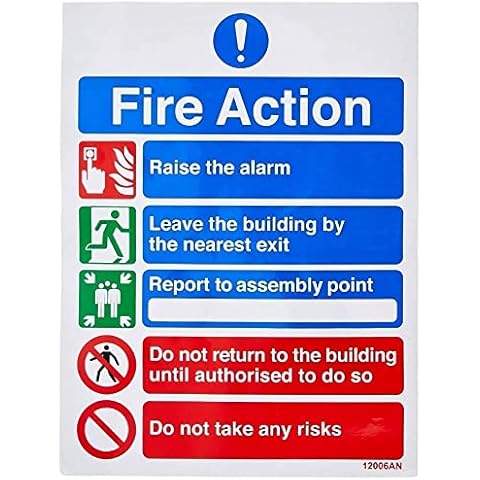 V Safety Fire Action Risks Sign - Portrait Cover
