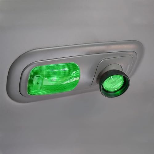 C2W Lente de luz de cúpula rectangular y lente de luz de mapa redondo para 2006+ Peterbilt - Verde