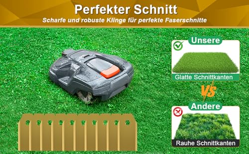 GLANXY 30 Stück Premium Ersatzmesser Klingen für Mähroboter Klingen Ersatzklingen titan Klingenmesser Rasenmähermesser kompatibel mit Husqvarna, Yard Force und Gardena Rasenmäher Automower Messer