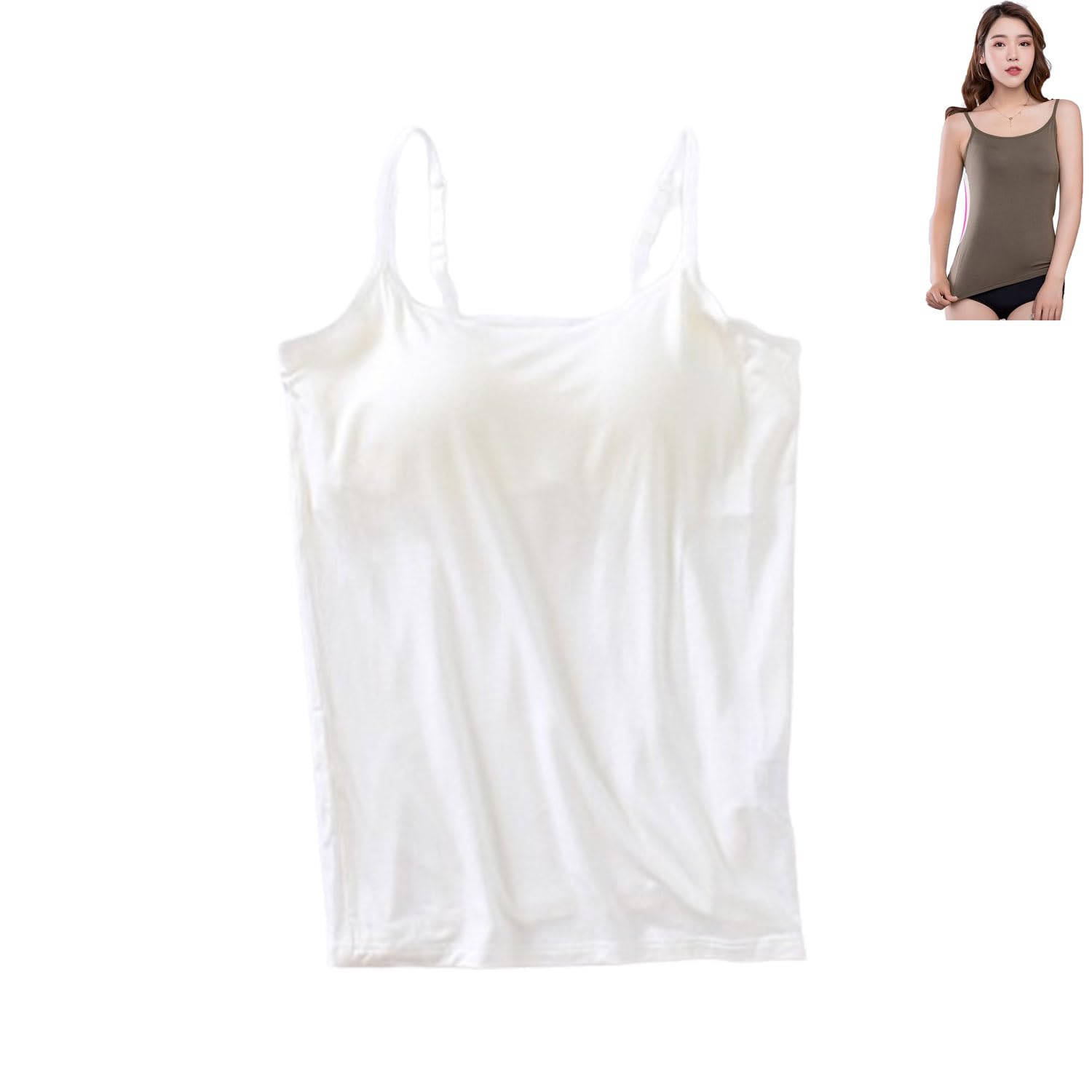 Canotta Moonycozy con reggiseno incorporato, canottiere con cinturino regolabile, canottiere estive senza maniche