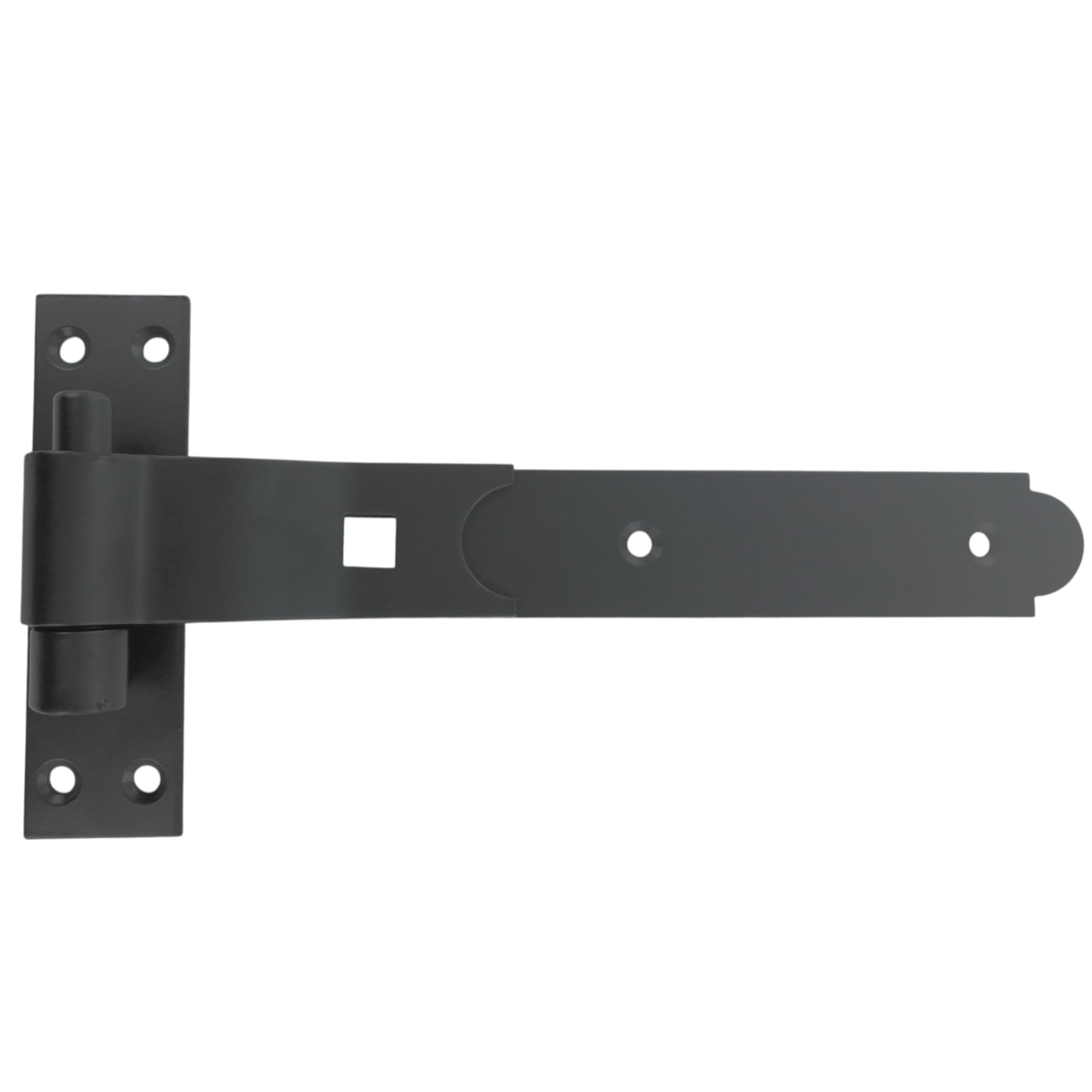 Merriway BH07123 Gate Hinge Heavy Duty Hook and Band Cranked Necked Black Epoxy 250mm (10 Inch)
