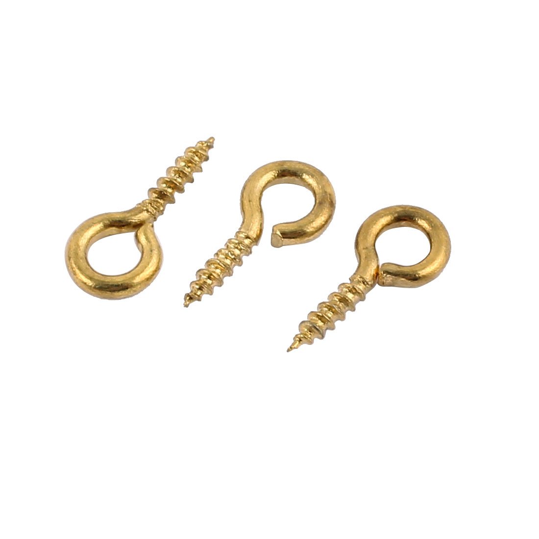 Aexit 100Pcs M1.5mm Accessories Gold Tone Screw Eye Pin Peg Tail Jewelry Making Surveillance Camera Cables Findings Craft