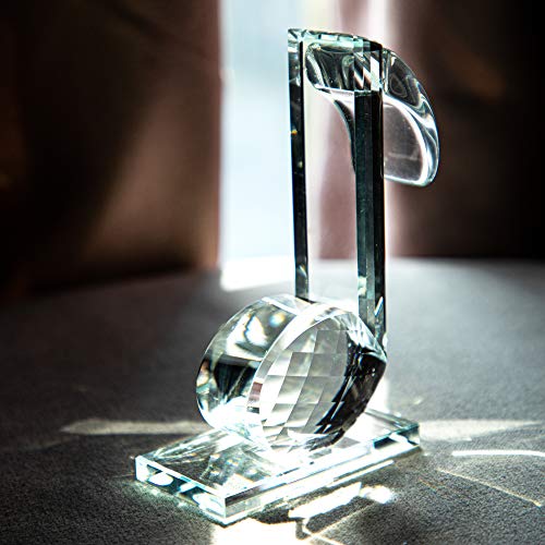Figura de cristal nota musical 5'' altura decoración miniatura 4