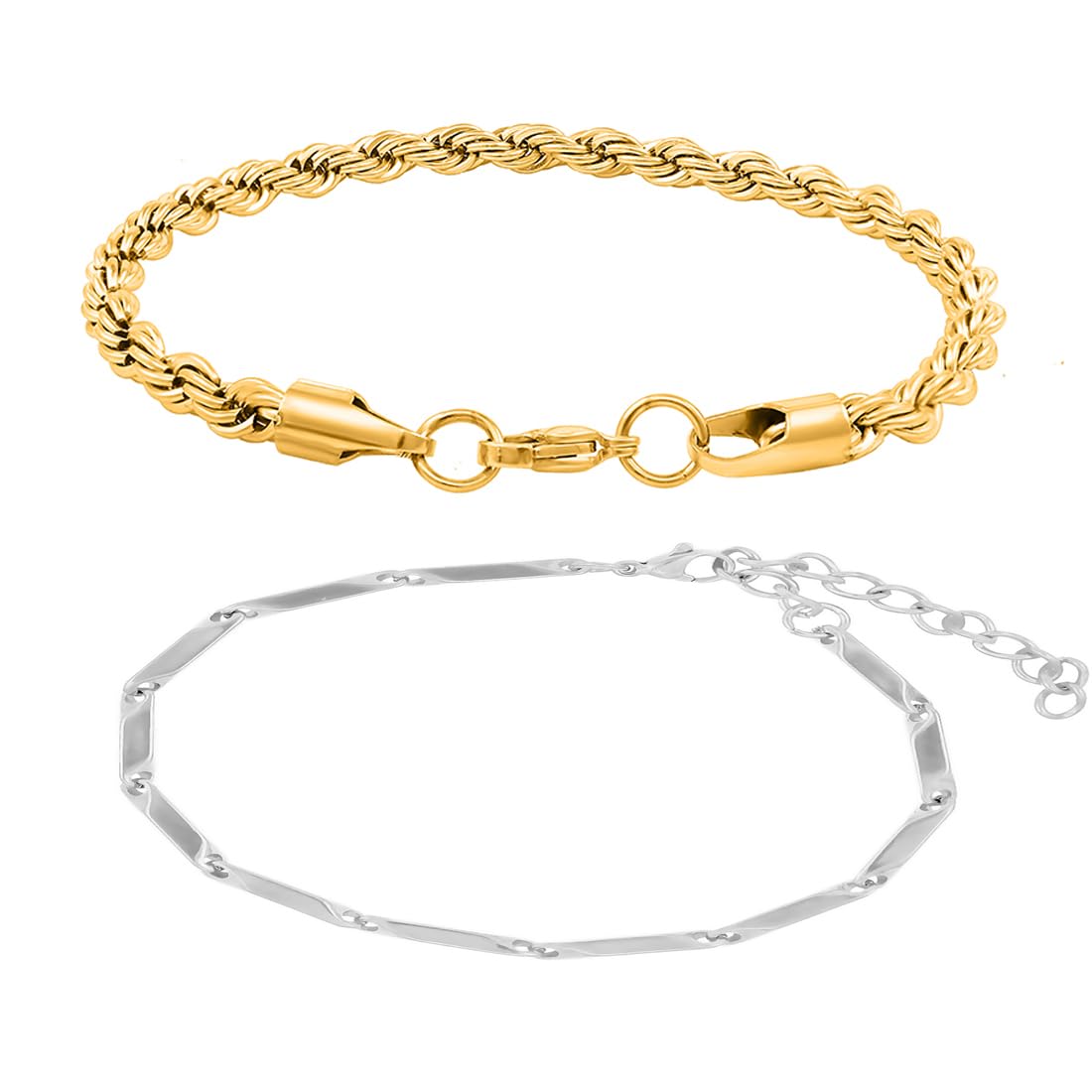 Nakabh Stainless Steel Chain Bracelet For Men & Boys – Unisex Wristband, Hypoallergenic & Durable
