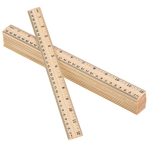 2 Scale Wooden Ruler 12 Inch rulers Bulk Wood Measuring Ruler Office Ruler 72 Pack