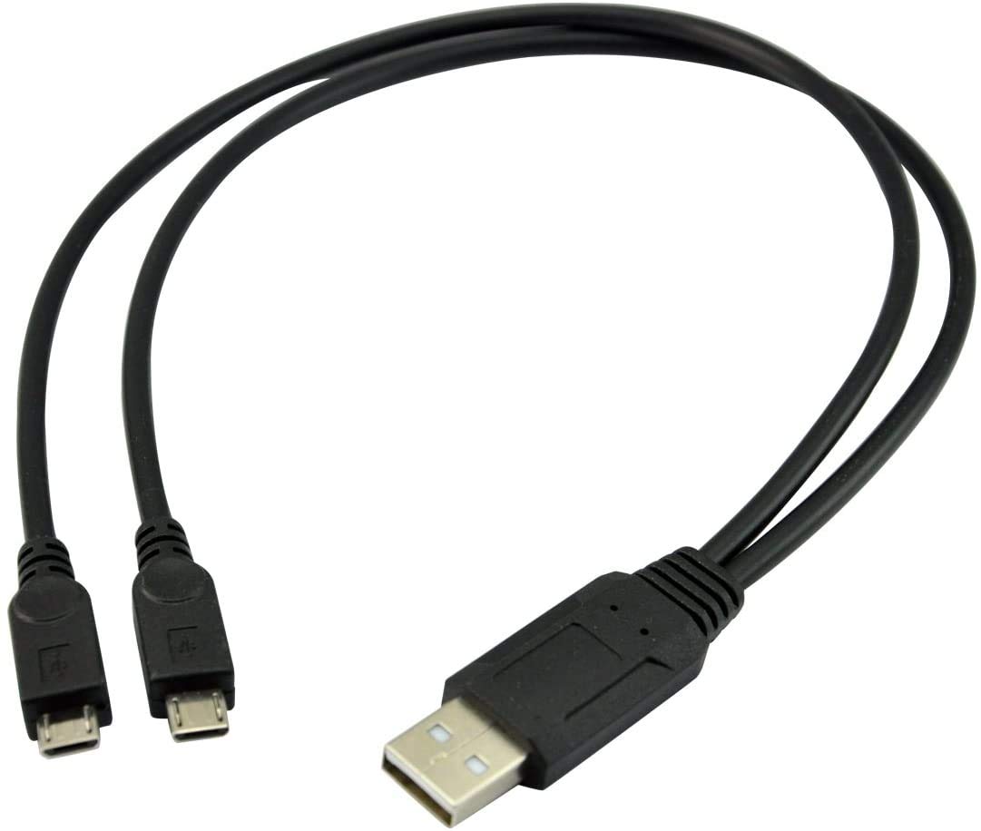 Villageboom Micro USB splitter cable 2 Micro USB B plugs to 1 USB A connector, Dual Micro USB Y Cable, To charge two devices at the same time, A PRODUCT WITH SOCIAL ADDED VALUE