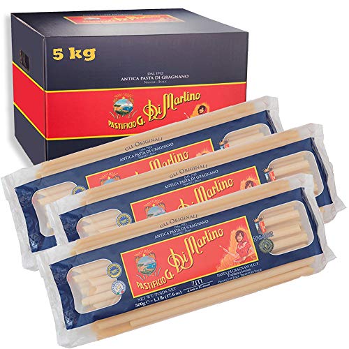 Ziti | 5kg Maxi Formato | Antica Pasta di Gragnano Igp | Pastificio Di Martino | Confezione 10 Pezzi da 500Gr | Eccellenza della Campania | 100% Grano Italiano | Idea Regalo