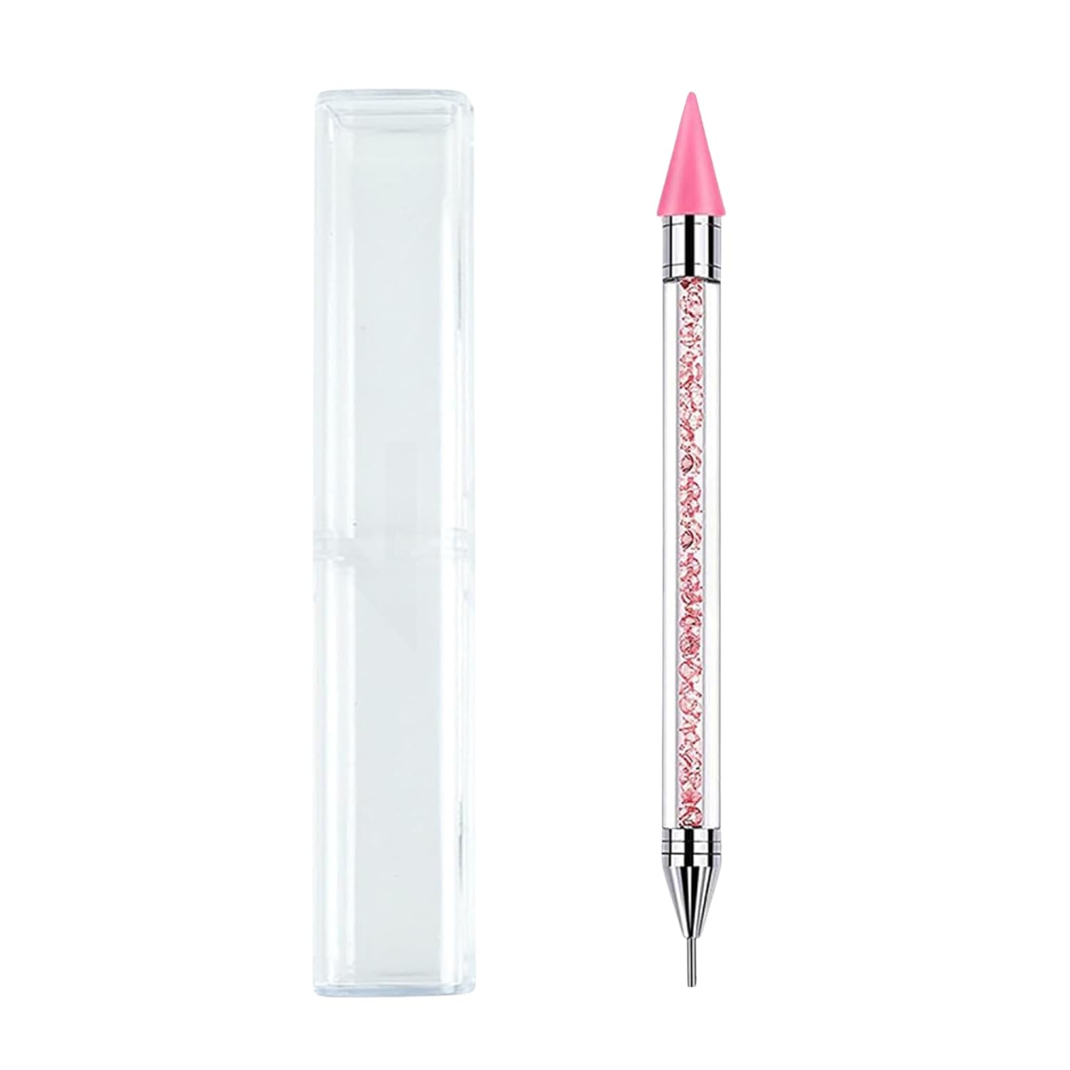 Dual-Ended Diamond Painting Pen with Crystal Rhinestones, Stainless Steel Tip and Wax Tip, Nail Art Rhinestone Picker Dotting Tool, 14.2cm, 1 Piece-image-13