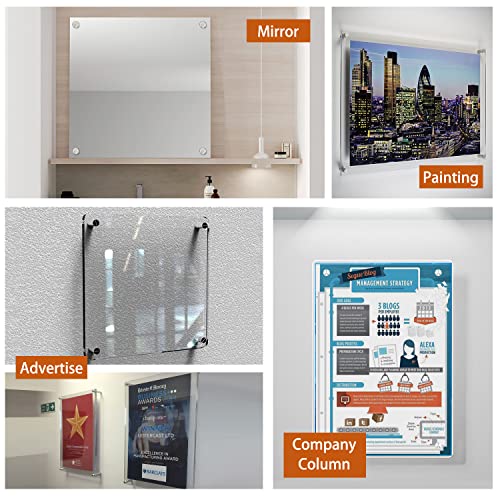 20 Stück Abstandshalter Wand,12*25mm Abstandsschrauben Edelstahl,Glasabstandshalter für Werbetafeln, Ausstellungen, Festes Glas