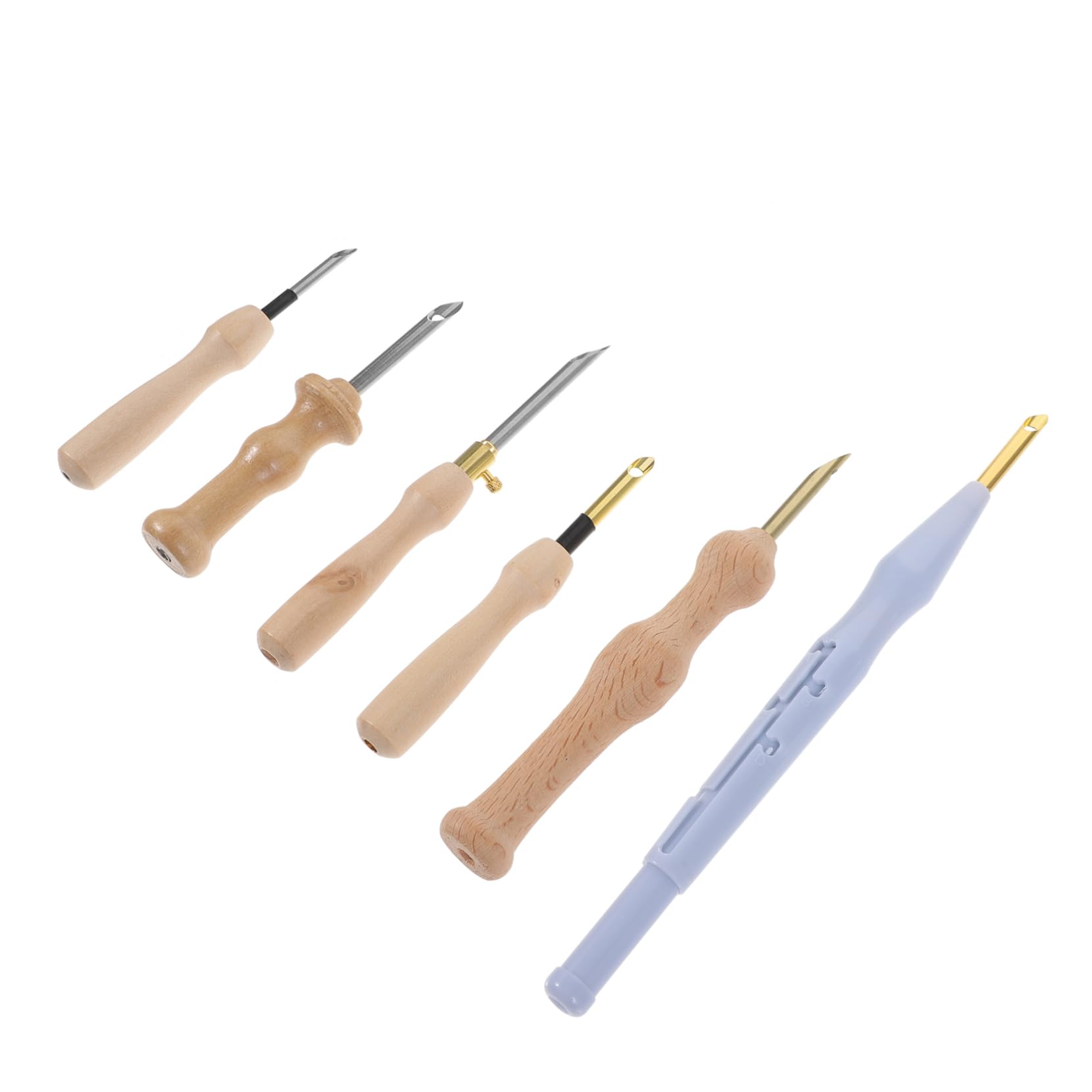 SHINEOFI 12pezzi Kit Di Aghi Per Punzonatura Con Manico Legno Di Strumenti Per Ricamo Aghi Per Feltro e Cucito Per Progetti Artigianali e Decorazioni Fatte Mano