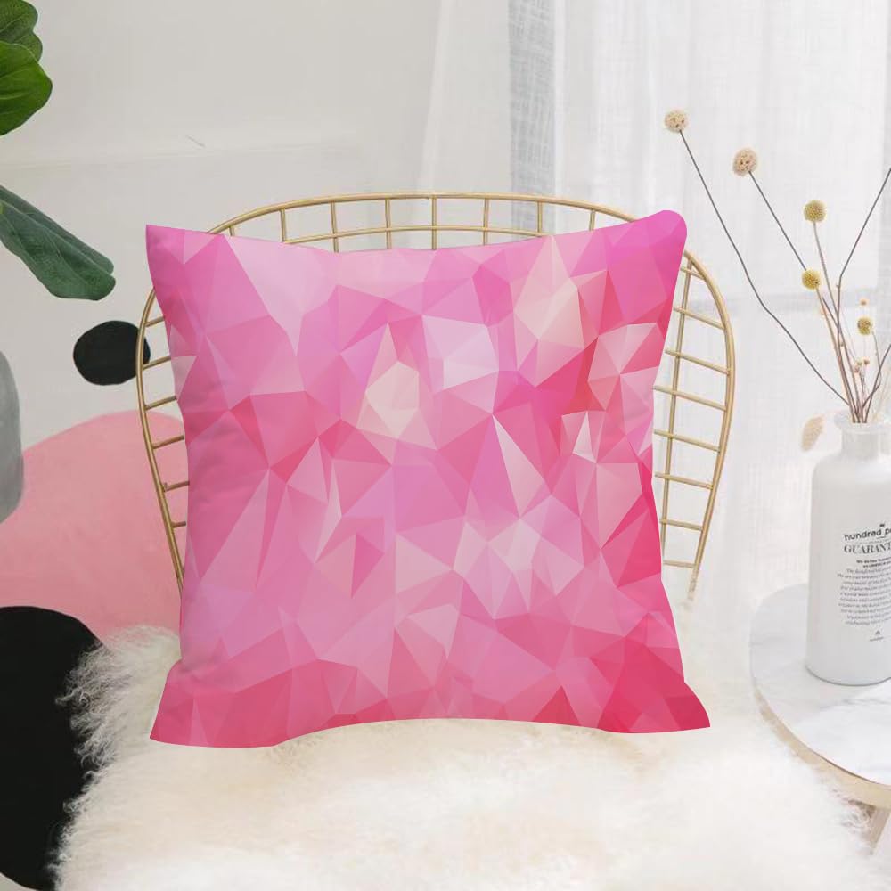 HYOSXW Cushion Cover,Throw Pillow Case Home Decorative for Living Room Bedroom Sofa Chair 16X16 Inch,Light Pink, Abstract Mosaic Style, Geometric Dimension,Pillowcase 40X40cm