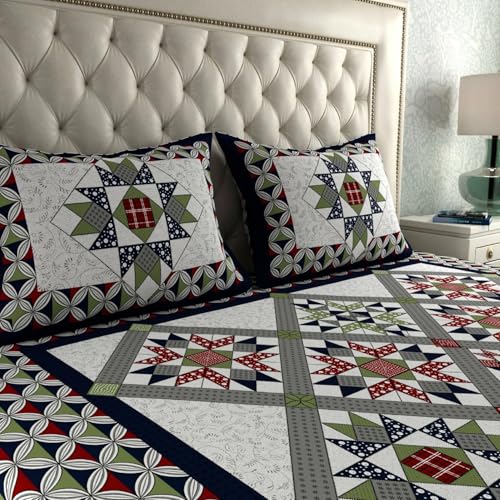 Image of KOUNDAL Rajasthani Jaipuri Sanganeri Printed 144 TC 100% Cotton Bed Sheet Set for Double Bed,Floral Print, Double Bedsheet Cotton with 2 Pillow Covers (Blue, King)