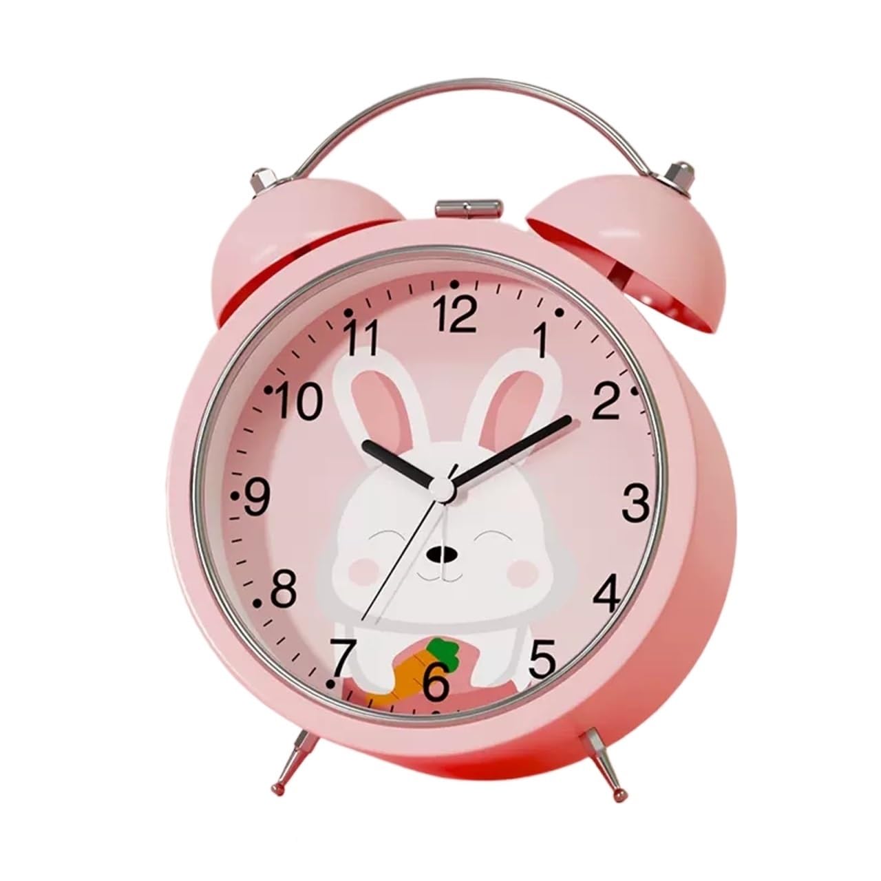 G5z9w3c7m2 Girls Pink Loud Alarm Clocks Analog Desktop Clock Easy To Read Silent Sweep Mantle Quiet Tabletop Clocks(,4.33In)