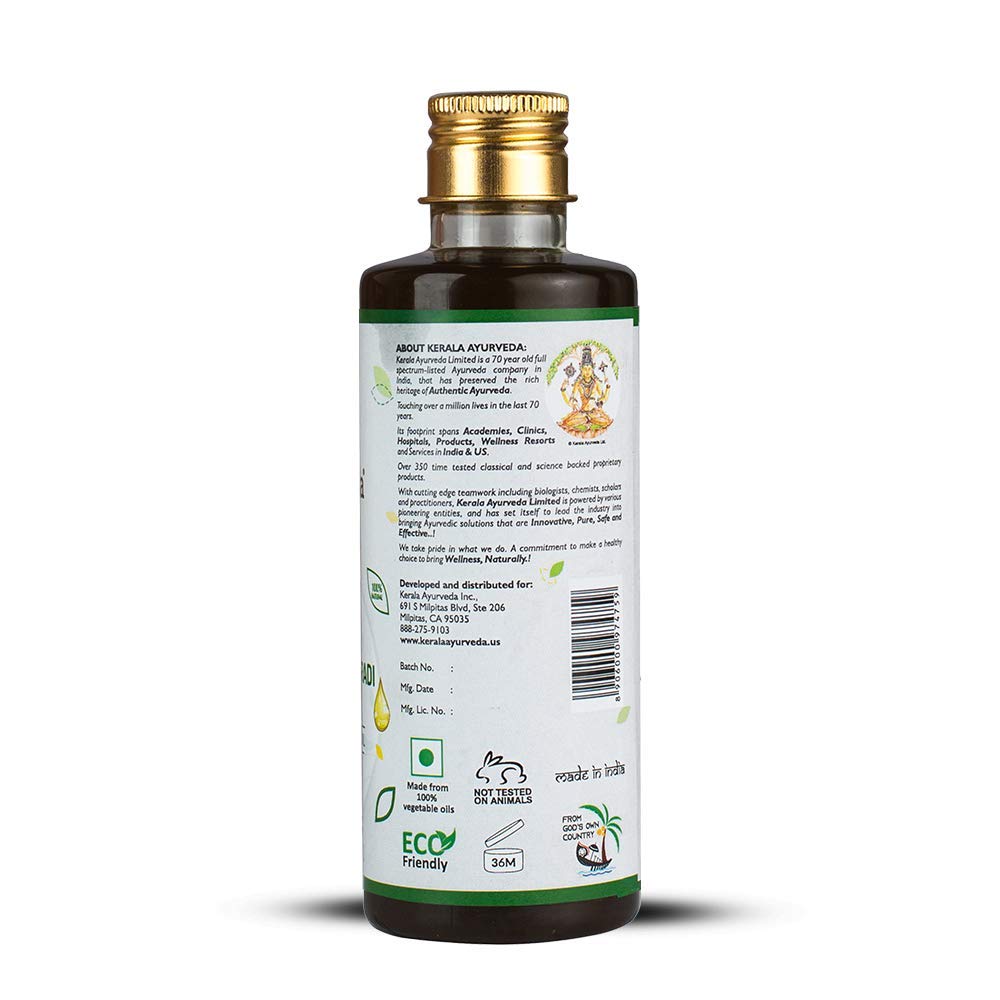 Kerala Ayurveda Durdurapathradi Keram - Coconut Oil Based Herbal Scalp Massage Oil to Soothe Scalp Dryness and Promote Healthy Scalp, 6.8 Fl Oz