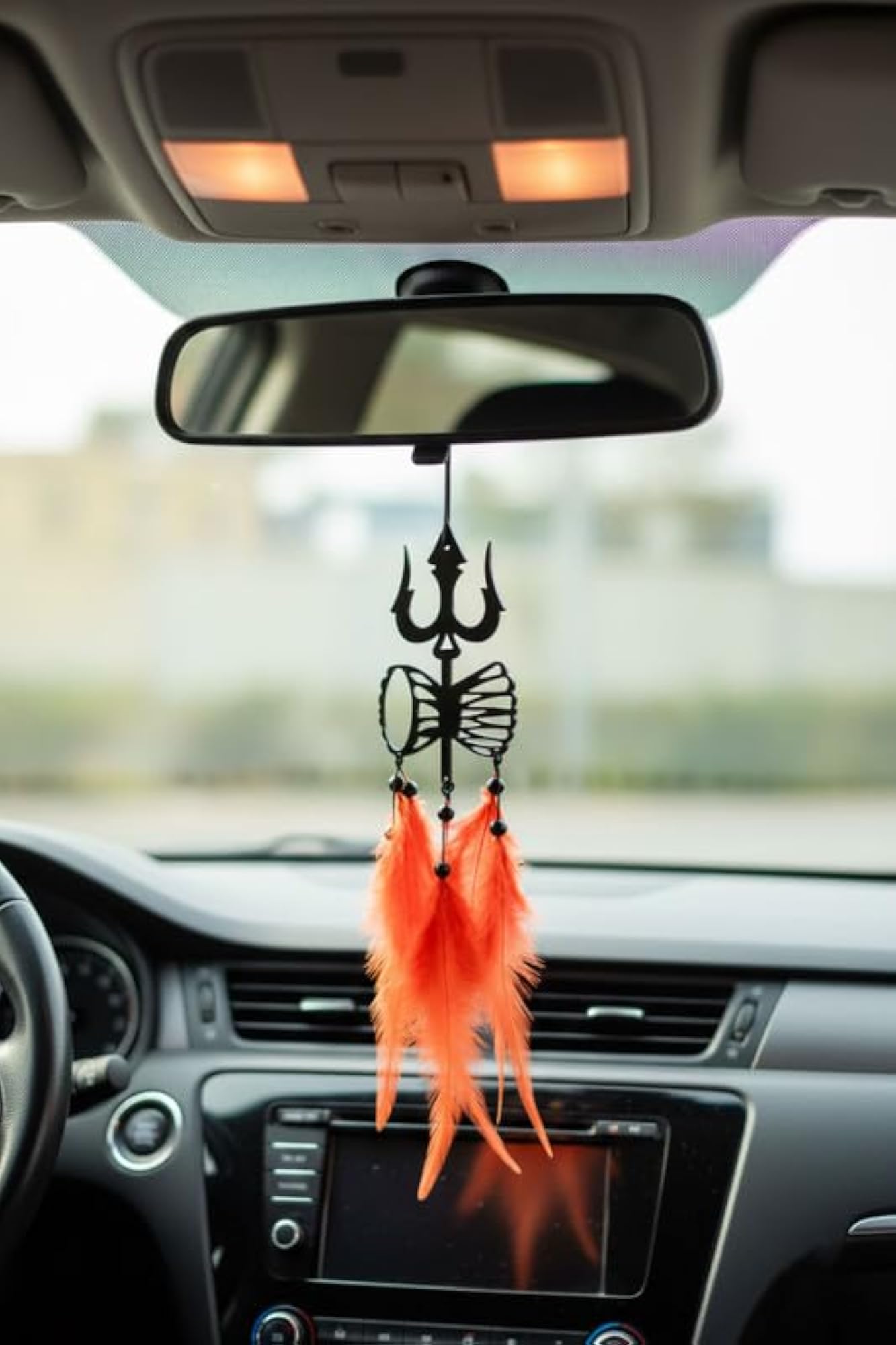 Dream Catcher with Lord Shiv Feather for Car Dashboard