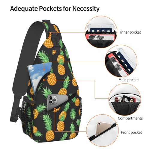Mochila Sling con Estampado de Piña para Viaje y Día miniatura 4