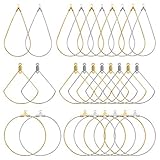 Stainless Steel Hoop Earring Finding 120 pcs Beading Earrings Teardrop Earrings Round Hoop Earrings