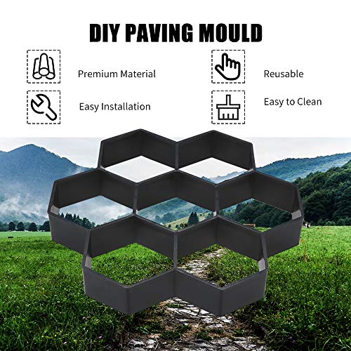 Decdeal Molde de pavimentação Hexágono Tijolo Pedra Caminho Caminho Fabricante de Moldes DIY Gramado