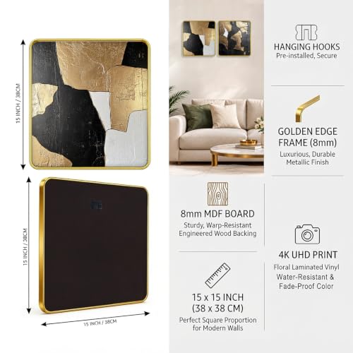 Image of RANDOM Premium Square Wall Painting Set of 2, 38 x 38 cm (Square Painting)
