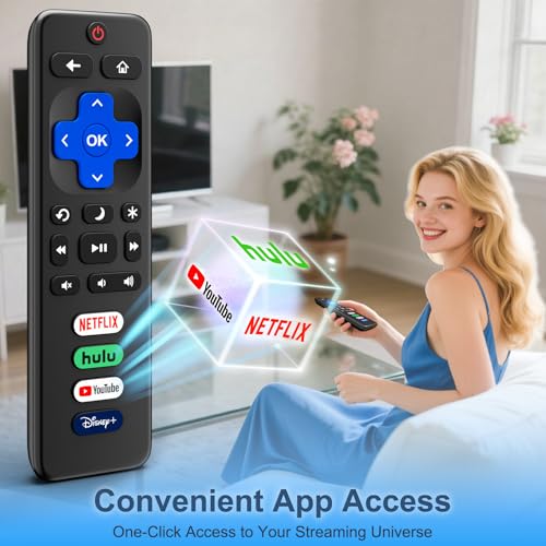 Image of (Pack of 2) Replacement for Roku-TV-Remote-Control, for TCL Roku /Onn Roku /Hisense Roku /Sharp Roku /Philips Roku Series Smart TVs (Not for Roku Stick, Box, Premiere and Players)