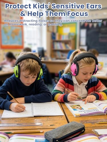 Image of Dr.meter Noise Cancelling Headphones For Kids 2PACK, 27.4SNR Kids Ear Protection Ear Muffs for Toddler Hearing Protection, Noise Reduction Earmuffs for Fireworks, Monster Jam, Autism Sensory, Focus