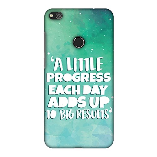 AMZER Slim Fit Handcrafted Designer Printed Hard Shell Case Back Cover Skin for Huawei P8 Lite 2017 - A Little Progress Each Day HD Color, Ultra Light Back Case