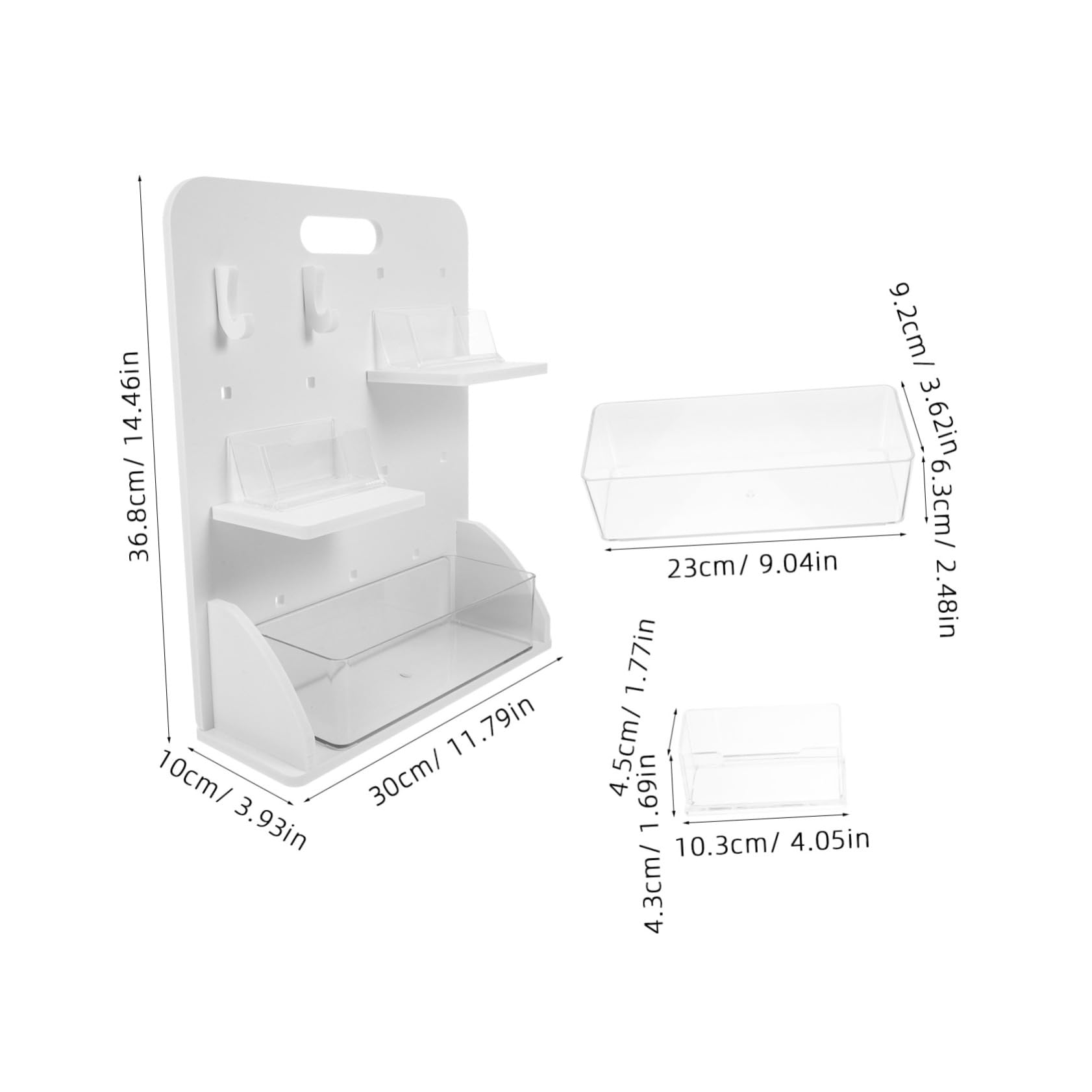 PRETYZOOM Diy Desk Organizer Office Pegboard Hooks No-drill Storage Vertical Space Saver Pvc-wood for Home Office