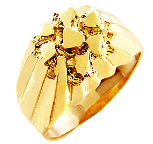Men's 14k Gold Nugget Rings "The King" (6.5)