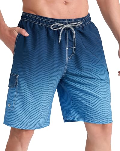 Image of BOJIN Mens Swim Trunks 9 inch Quick Dry Stretch Swim Shorts Mesh Lining Bathing Suits Swimwear Beach Shorts with Pockets