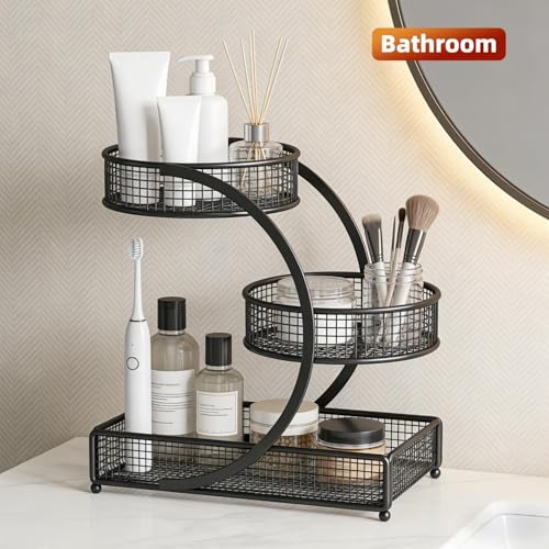 Makeup Organizer Countertop, 3-Tier Metal Vanity Storage Rack