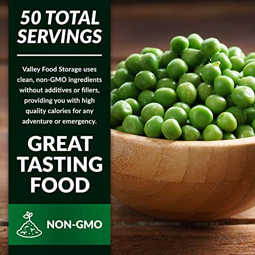 Image of Freeze Dried Green Peas 10-Bag Bucket, 88 Oz | Premium Emergency Food Supply 25 Year Shelf Life | Prepper Supplies, Survival Food, Off Grid Living Supplies | Valley Food Storage Packaged in USA