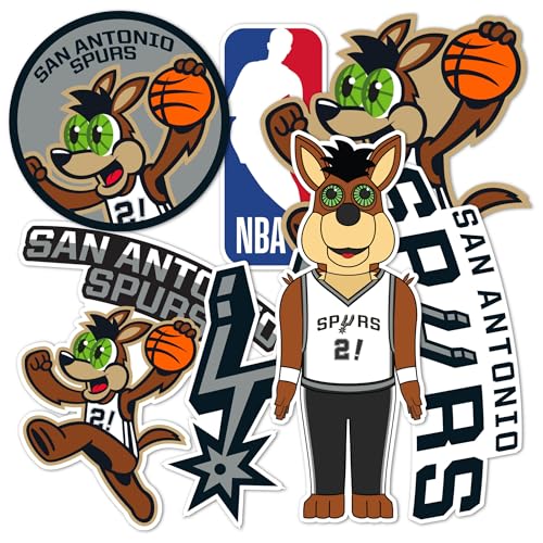 Desert Cactus San Antonio Spurs NBA Officially Licensed Sticker Vinyl Decal Laptop Water Bottle Car Scrapbook (Type 2-Mascot)