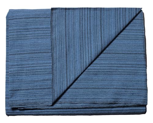 Image of THARUNSHA ELITE 100% Natural Pure Cotton All Weather Blanket /Solapur Bedsheet /Top Sheet /AC Comforter Elegant Design- Single Size 60 inches x 90 inches Set of 1 (Blue)