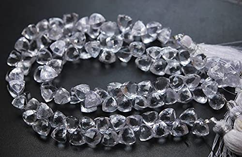 Cristal de roche naturel facetté trillion 7-8mm pour bijoux haut de gamme