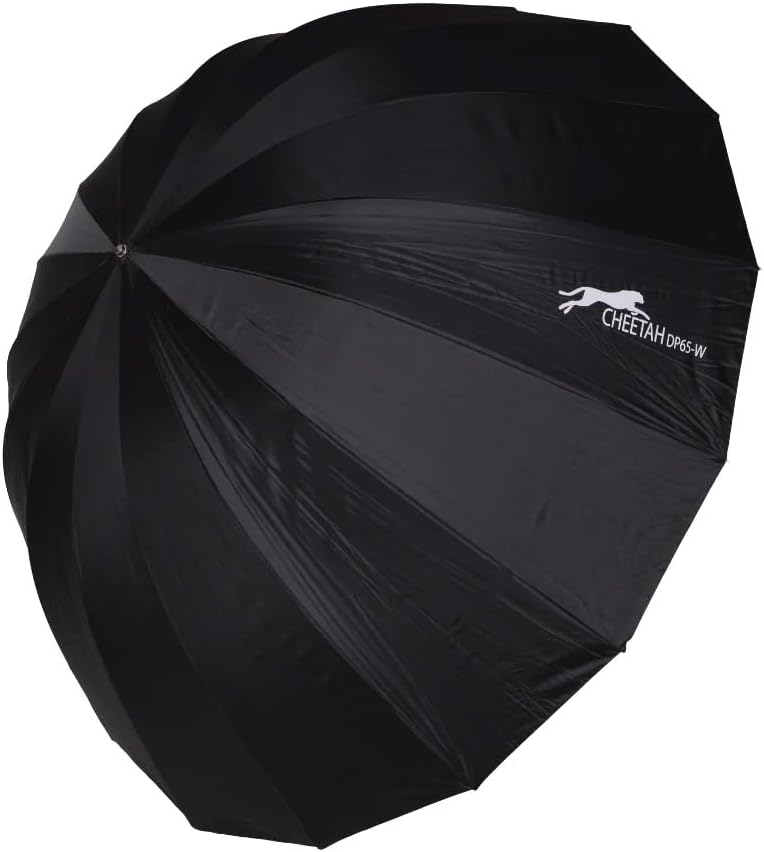 Cheetah Stand DP65W 65" White Umbrella with Fiberglass Rods and White Diffuser Cloth