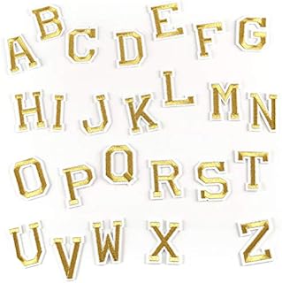 Iron on Patches Letters 26pcs A-Z Alphabet Patches Animal Shaped DIY Motif Iron On Or Sew On Patches Appliques for Jeans Jackets Backpacks(Style 1)