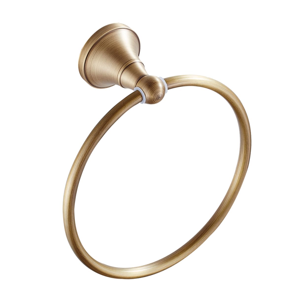 POPETPOP Antique Brass Towel Ring Round Towel Rack for Bathroom Elegant Design Durable Brass Material for Home Hotel School Decor Antique Brushed Finish